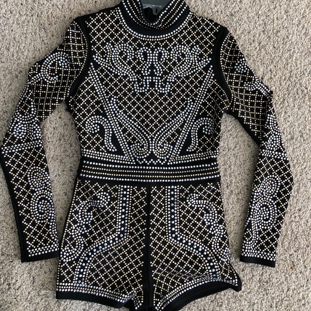 Formal, jeweled romper